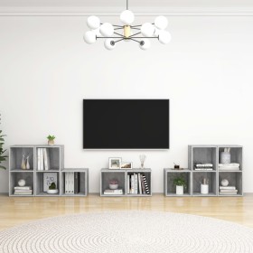 Living room furniture 8 pieces concrete gray engineered wood by , TV Furniture - Ref: Foro24-3080064, Price: 196,61 €, Discou...