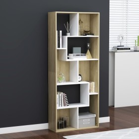 Regal aus Sperrholz in Weiß und Eiche, 67 x 24 x 161 cm von , Bücherregale und Regale - Ref: Foro24-801882, Preis: 120,99 €, ...