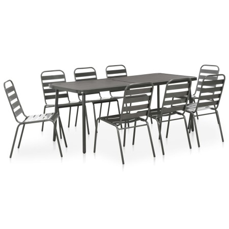 Juego de comedor para jardín 9 piezas acero gris oscuro de , Conjuntos de jardín - Ref: Foro24-46633, Precio: 610,46 €, Descu...