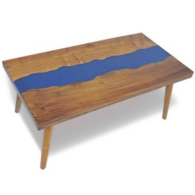 Mesa de centro de resina de teca 100x50x40 cm de , Mesas de centro - Ref: Foro24-245067, Precio: 273,99 €, Descuento: %