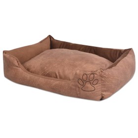 Dog bed with PU artificial leather cushion size S beige by , Beds for dogs - Ref: Foro24-170425, Price: 20,38 €, Discount: %