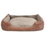 Dog bed with PU artificial leather cushion size L beige by , Beds for dogs - Ref: Foro24-170427, Price: 42,92 €, Discount: %