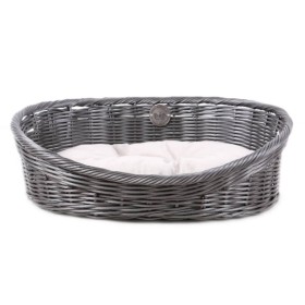 D&D Rustic pet bed with gray rattan cushion L by , Beds for dogs - Ref: Foro24-427114, Price: 72,21 €, Discount: %