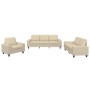 3-teilige Sofagarnitur aus cremefarbenem Stoff von , Sofas - Ref: Foro24-3201868, Preis: 754,34 €, Rabatt: %