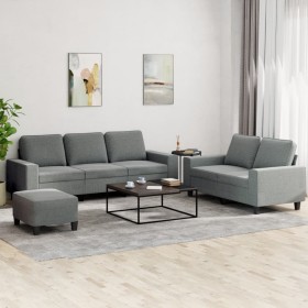 3-teilige Sofagarnitur aus dunkelgrauem Stoff von , Sofas - Ref: Foro24-3201907, Preis: 657,93 €, Rabatt: %