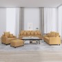 4-teilige Sofagarnitur aus braunem Samt mit Kissen von , Sofas - Ref: Foro24-3201697, Preis: 718,87 €, Rabatt: %