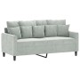 Sofagarnitur mit Kissen, 3-teilig, hellgrauer Samt von , Sofas - Ref: Foro24-3201710, Preis: 534,40 €, Rabatt: %