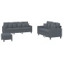 Dreiteilige Sofagarnitur aus dunkelgrauem Samt mit Kissen von , Sofas - Ref: Foro24-3201731, Preis: 617,48 €, Rabatt: %