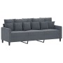 Dreiteilige Sofagarnitur aus dunkelgrauem Samt mit Kissen von , Sofas - Ref: Foro24-3201731, Preis: 617,48 €, Rabatt: %