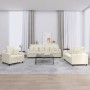 Cream velvet 3-piece sofa set with cushions by , Sofas - Ref: Foro24-3201688, Price: 673,99 €, Discount: %