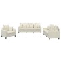 Cream velvet 3-piece sofa set with cushions by , Sofas - Ref: Foro24-3201688, Price: 673,99 €, Discount: %