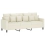 Cream velvet 3-piece sofa set with cushions by , Sofas - Ref: Foro24-3201688, Price: 673,99 €, Discount: %