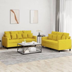 Juego de sofás con cojines 2 piezas terciopelo amarillo de , Sofás - Ref: Foro24-3201706, Precio: 446,61 €, Descuento: %