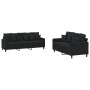 2-teilige Sofagarnitur aus schwarzem Samt mit Kissen von , Sofas - Ref: Foro24-3201725, Preis: 518,27 €, Rabatt: %