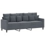 Dreiteilige Sofagarnitur aus dunkelgrauem Samt mit Kissen von , Sofas - Ref: Foro24-3201681, Preis: 682,28 €, Rabatt: %