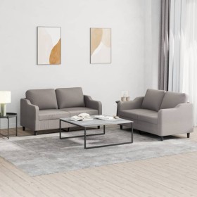 Sofa set with cushions 2 pieces taupe gray fabric by , Sofas - Ref: Foro24-3201809, Price: 439,99 €, Discount: %