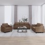 Sofa set with cushions 3 pieces brown fabric by , Sofas - Ref: Foro24-3201773, Price: 700,99 €, Discount: %