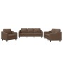 Sofa set with cushions 3 pieces brown fabric by , Sofas - Ref: Foro24-3201773, Price: 700,99 €, Discount: %