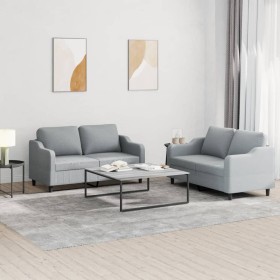 Sofa set with cushions 2 pieces light gray fabric by , Sofas - Ref: Foro24-3201802, Price: 457,39 €, Discount: %