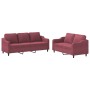 Sofagarnitur mit Kissen 2-teilig aus rotem Stoff von , Sofas - Ref: Foro24-3201840, Preis: 540,97 €, Rabatt: %