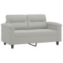 Sofagarnitur mit Kissen, 2-teilig, hellgrauer Mikrofaserstoff von , Sofas - Ref: Foro24-3202339, Preis: 560,65 €, Rabatt: %