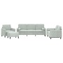 Sofagarnitur mit Kissen, 4-teilig, hellgrauer Samt von , Sofas - Ref: Foro24-3201964, Preis: 687,46 €, Rabatt: %