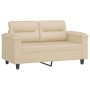 Sofa set with cushions 2 pieces cream microfiber fabric by , Sofas - Ref: Foro24-3202330, Price: 520,23 €, Discount: %