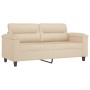 Sofa set with cushions 2 pieces cream microfiber fabric by , Sofas - Ref: Foro24-3202330, Price: 520,23 €, Discount: %