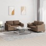 Sofa set with cushions 2 pieces brown fabric by , Sofas - Ref: Foro24-3201821, Price: 507,07 €, Discount: %