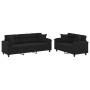 Sofagarnitur mit Kissen 2-teilig aus schwarzem Mikrofaserstoff von , Sofas - Ref: Foro24-3202353, Preis: 575,08 €, Rabatt: %