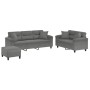 Sofa set with cushions 3 pieces dark gray microfiber fabric by , Sofas - Ref: Foro24-3202358, Price: 640,49 €, Discount: %