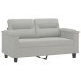 Sofagarnitur mit Kissen, 3-teilig, hellgrauer Mikrofaserstoff von , Sofas - Ref: Foro24-3202345, Preis: 632,99 €, Rabatt: %