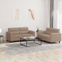 2-teilige Sofagarnitur aus Cappuccino-Kunstleder mit Kissen von , Sofas - Ref: Foro24-3202366, Preis: 471,72 €, Rabatt: %