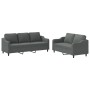 Sofa set with cushions 2 pieces dark gray fabric by , Sofas - Ref: Foro24-3201835, Price: 542,30 €, Discount: %