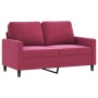 Red velvet 3-piece sofa set with cushions by , Sofas - Ref: Foro24-3201530, Price: 523,13 €, Discount: %