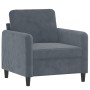 Dark gray velvet armchair 60 cm by , Sofas - Ref: Foro24-359423, Price: 167,75 €, Discount: %