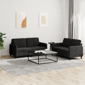 2-teilige Sofagarnitur aus schwarzem Samt von , Sofas - Ref: Foro24-3201979, Preis: 433,66 €, Rabatt: %