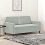 2-Sitzer-Sofa aus hellgrauem Samt, 140 cm von , Sofas - Ref: Foro24-359442, Preis: 202,23 €, Rabatt: %