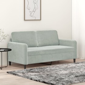 2-seater light gray velvet sofa 140 cm by , Sofas - Ref: Foro24-359442, Price: 202,23 €, Discount: %