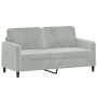 2-Sitzer-Sofa aus hellgrauem Samt, 140 cm von , Sofas - Ref: Foro24-359442, Preis: 202,23 €, Rabatt: %