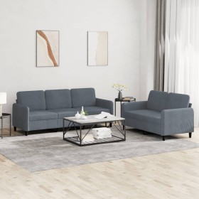 Zweiteilige Sofagarnitur aus dunkelgrauem Samt von , Sofas - Ref: Foro24-3202015, Preis: 478,74 €, Rabatt: %