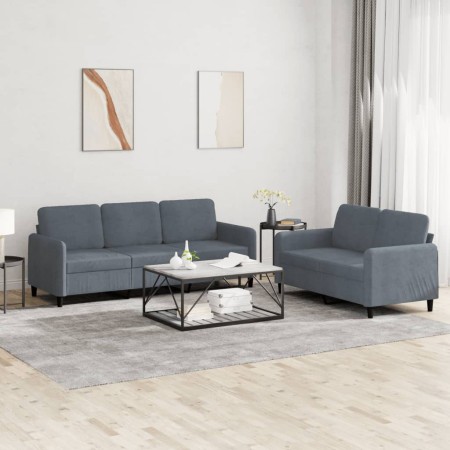 Dark gray velvet 2-piece sofa set by , Sofas - Ref: Foro24-3202015, Price: 473,99 €, Discount: %