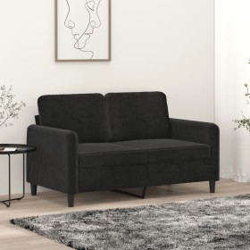 2-Sitzer-Sofa aus schwarzem Samt, 120 cm von , Sofas - Ref: Foro24-359437, Preis: 232,36 €, Rabatt: %