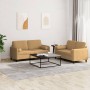 Brown velvet 2-piece sofa set with cushions by , Sofas - Ref: Foro24-3202001, Price: 491,08 €, Discount: %