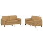 Brown velvet 2-piece sofa set with cushions by , Sofas - Ref: Foro24-3202001, Price: 489,99 €, Discount: %