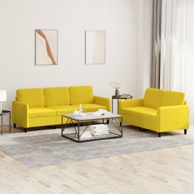 Yellow velvet 2-piece sofa set by , Sofas - Ref: Foro24-3202020, Price: 525,39 €, Discount: %