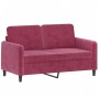 Red velvet 3-piece sofa set with cushions by , Sofas - Ref: Foro24-3202048, Price: 596,95 €, Discount: %