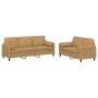 Brown velvet 2-piece sofa set with cushions by , Sofas - Ref: Foro24-3202041, Price: 524,99 €, Discount: %