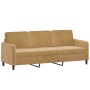 Brown velvet 2-piece sofa set with cushions by , Sofas - Ref: Foro24-3202041, Price: 524,99 €, Discount: %