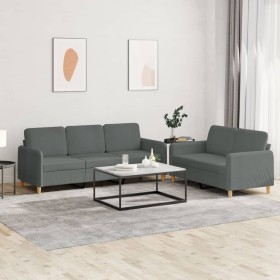 Sofagarnitur mit Kissen 2-teilig aus dunkelgrauem Stoff von , Sofas - Ref: Foro24-3202119, Preis: 501,55 €, Rabatt: %